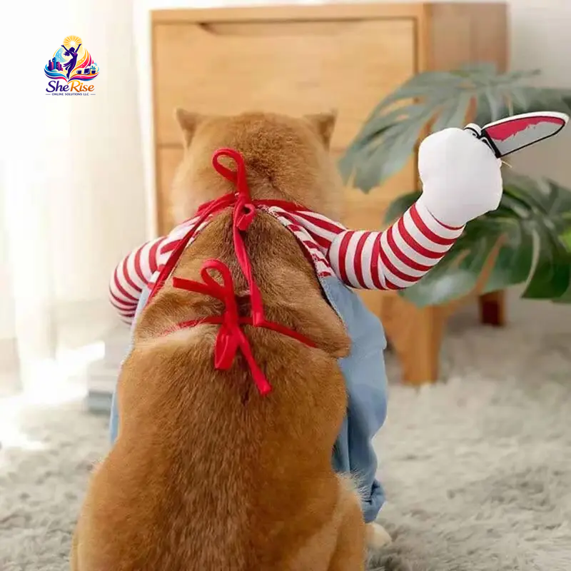 Get Your Furry Friend Ready for Halloween with Our Fun Chucky Costume for Dogs & Cats of All Sizes! 🎃🐾