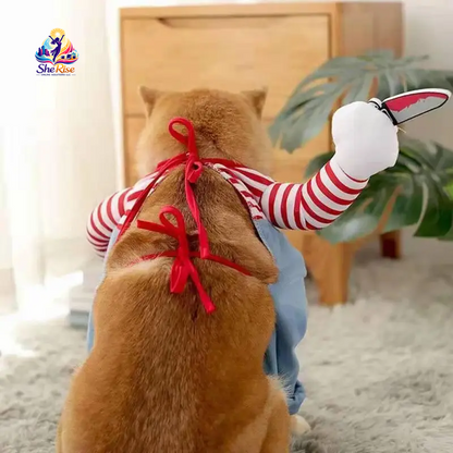 Get Your Furry Friend Ready for Halloween with Our Fun Chucky Costume for Dogs & Cats of All Sizes! 🎃🐾