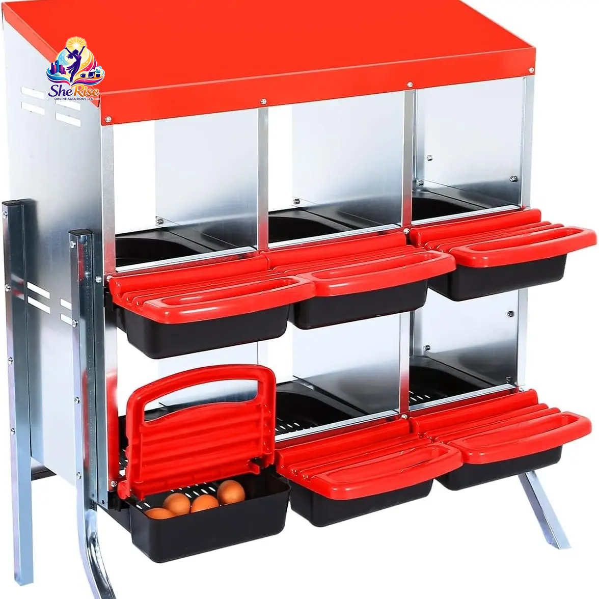 Upgrade Your Poultry Game with the GARVEE 2-Tier Galvanized Steel Chicken Nesting Box! 🐔🌱 Perfect for all seasons, features removable lid, rollaway tray & built-in ventilation! 🥚✨ #ChickenCoop #FarmLife #EggLayingHelper