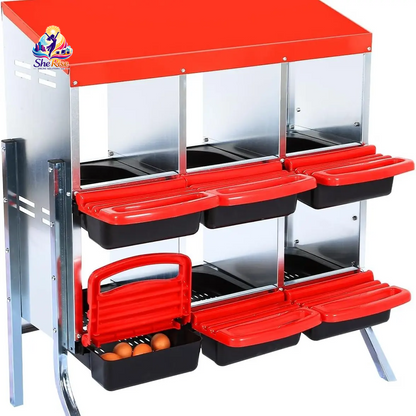 Upgrade Your Poultry Game with the GARVEE 2-Tier Galvanized Steel Chicken Nesting Box! 🐔🌱 Perfect for all seasons, features removable lid, rollaway tray & built-in ventilation! 🥚✨ #ChickenCoop #FarmLife #EggLayingHelper