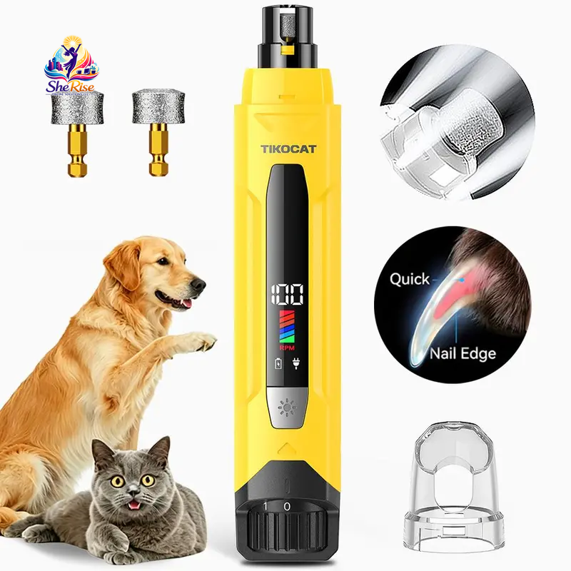 Say goodbye to stressful nail trims! 🐾✨ Meet the TIKOCAT Rechargeable Nail Grinder - your pet’s new favorite grooming tool! Ultra-quiet, 6-speed settings, and a smart LED display for a pain-free experience. Charge it fast with Type-C, enjoy 12 hours of runtime, and watch the magic happen with 4 LED lights! 🐶💖 #PetGrooming #TIKOCAT #HappyPaws