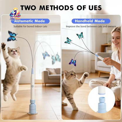 Unleash Your Cat's Playful Spirit with the Rotating Butterfly Interactive Toy - USB Rechargeable Fun for All Ages!