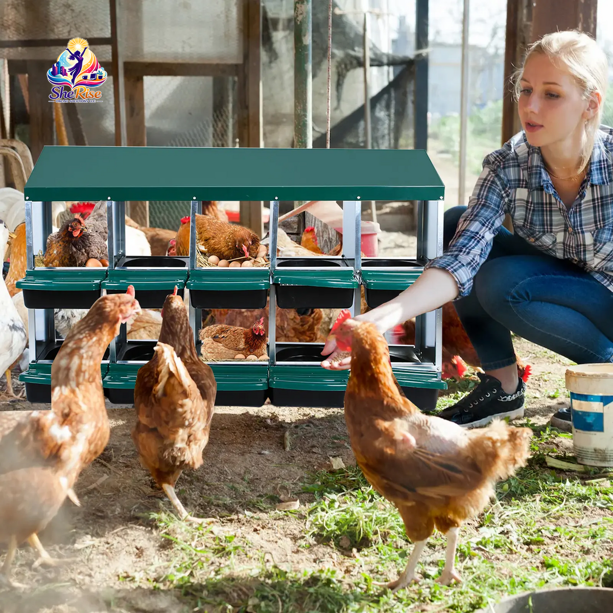 Upgrade Your Poultry Game with the GARVEE 2-Tier Galvanized Steel Chicken Nesting Box! 🐔🌱 Perfect for all seasons, features removable lid, rollaway tray & built-in ventilation! 🥚✨ #ChickenCoop #FarmLife #EggLayingHelper