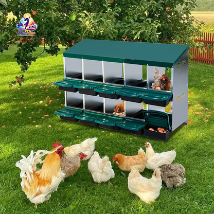 Upgrade Your Poultry Game with the GARVEE 2-Tier Galvanized Steel Chicken Nesting Box! 🐔🌱 Perfect for all seasons, features removable lid, rollaway tray & built-in ventilation! 🥚✨ #ChickenCoop #FarmLife #EggLayingHelper